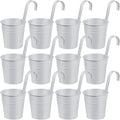 OBTANIM 12 Pack Metal Hanging Flower Pots Railing Planter Outdoor Fence Hanging by OBTANIM
