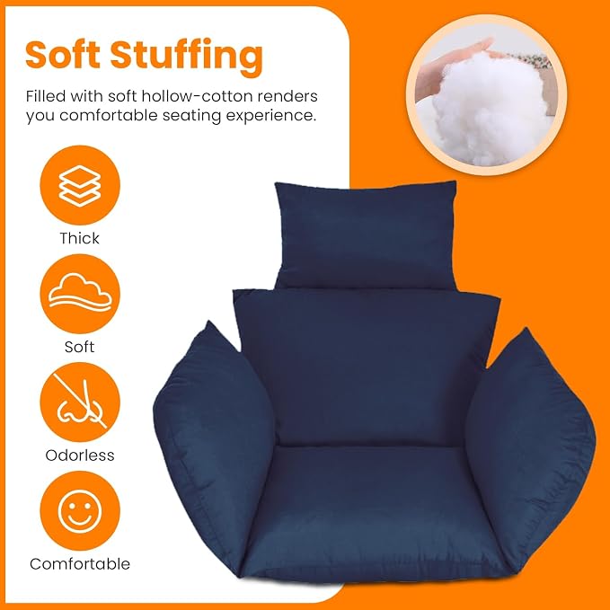 Egg Chair Cushion, Hanging Basket Hammock Seat Cushion, Thick Soft Egg Swing - Image 5