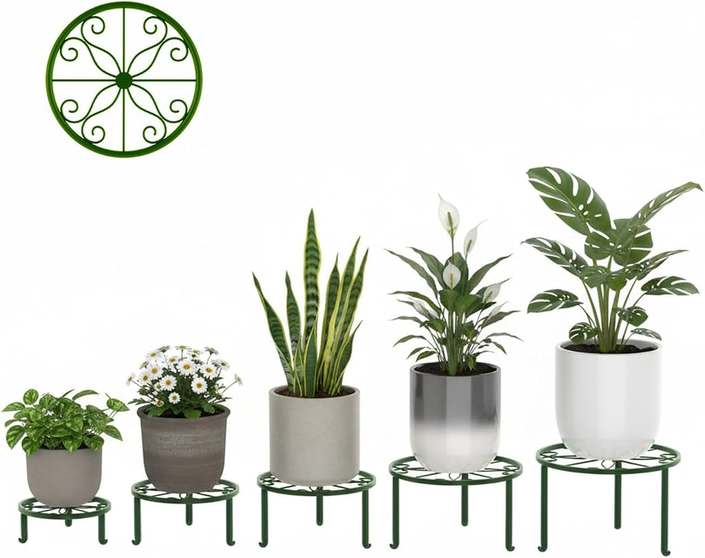 5-Pack Metal Plant Stand Indoor Outdoor Decoration Small Plant Holders - Image 2