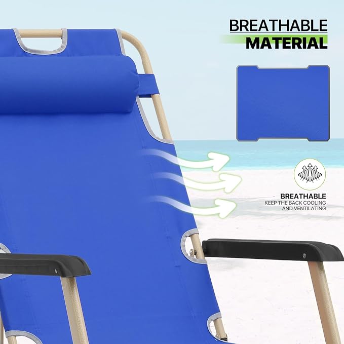 Magshion Folding Patio Chairs Set of 2, Outdoor Lounge Chair - Image 7