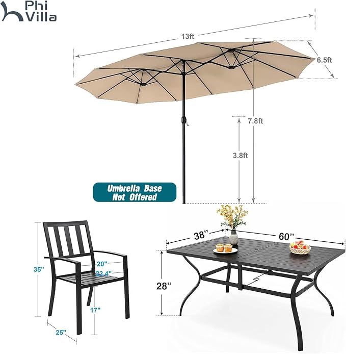 PHI VILLA 7 Piece Patio Dining Set - Image 6
