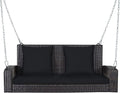 RELAX4LIFE Porch Swing 2-Seat Patio Rattan, Wicker Porch Swings Outdoor W/Two by RELAX4LIFE