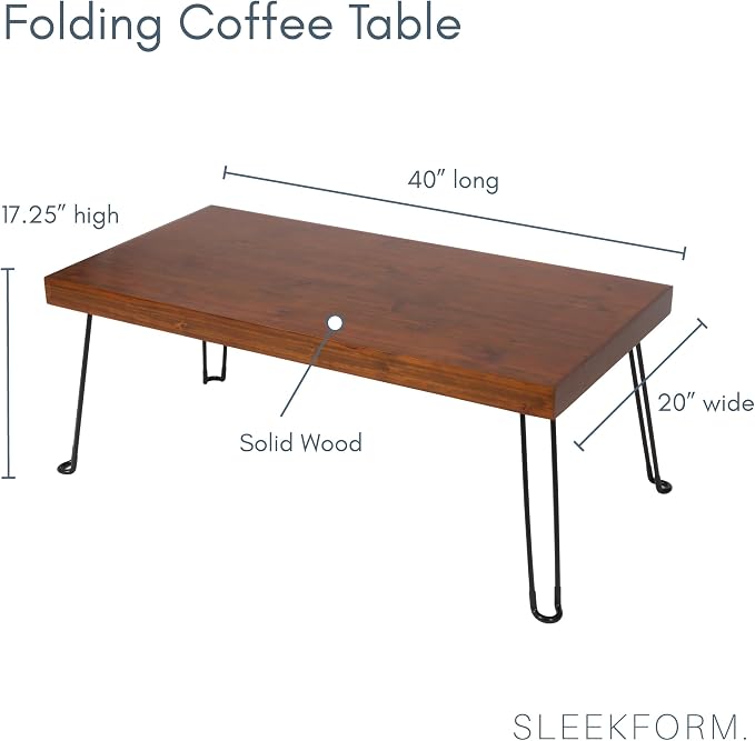 Sleekform Folding Wooden Coffee Table - Image 3