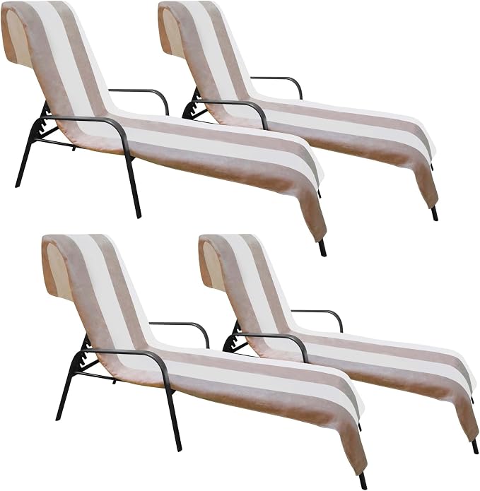 Superior Cabana Cotton Lounge Chair Cover, Outdoor Towel/Chaise Furniture Covers by SUPERIOR
