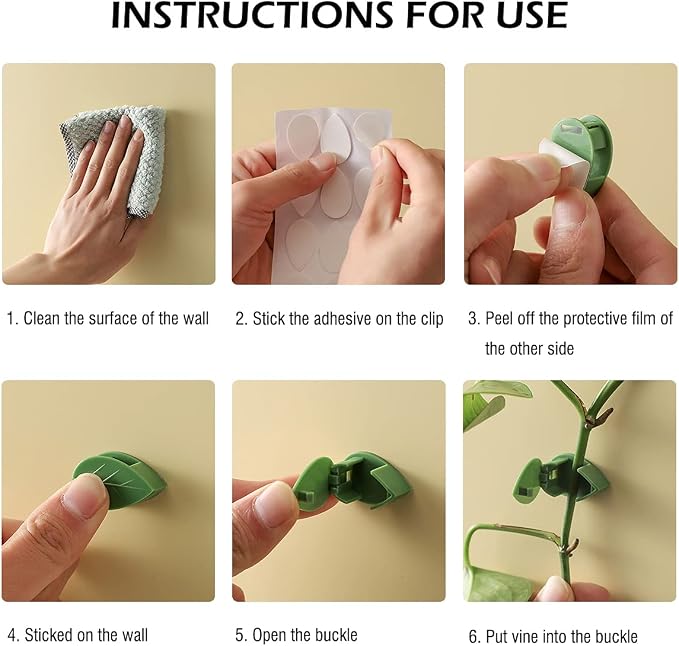60 Pcs Plant Climbing Wall Fixture Clips Self-Adhesive Hook Vines Traction - Image 6