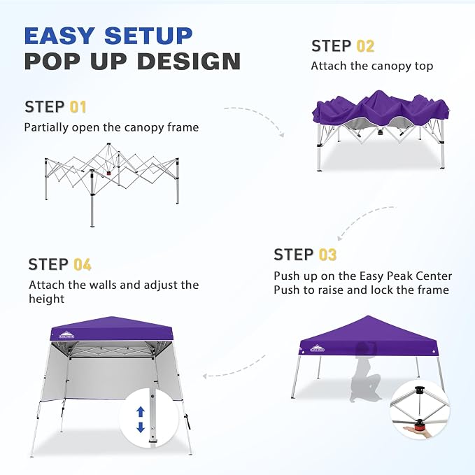 EAGLE PEAK Day Tripper 8x8 Aluminum Super-Lightweight Slant Leg Pop Up Canopy - Image 6