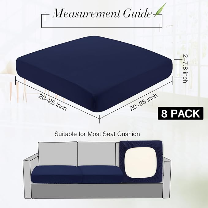 Newwiee 8Pcs Patio Cushion Covers Stretch Outdoor Cushion Cover Replacement - Image 2