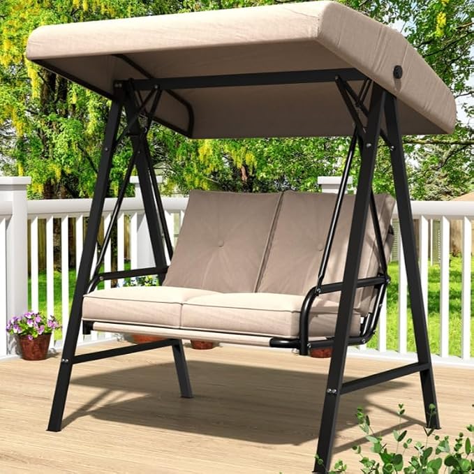 AECOJOY 2-Seat Outdoor Patio Swing Chair by AECOJOY