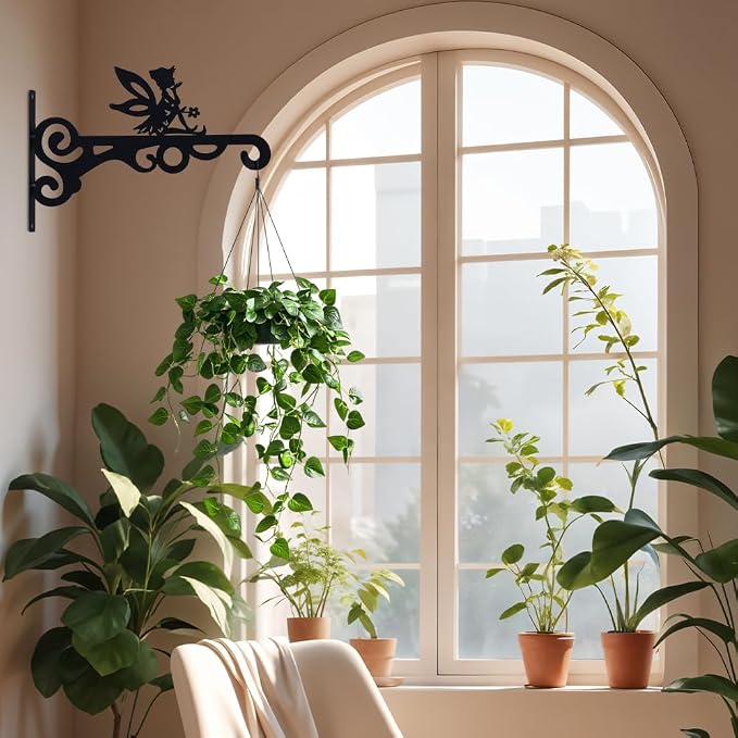 hogardeck Plant Hangers Outdoor Decor, 2 Pack 10” Metal Hanging Plant Bracket - Image 2