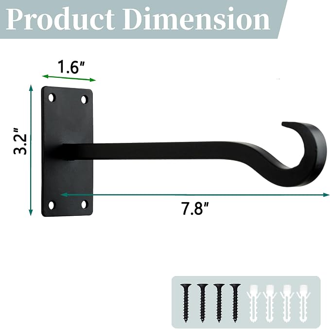 Qiang Ni Bird Feeder Hanger: 8-Inch Wall-Mounted Plant Bracket Outdoor - Image 5