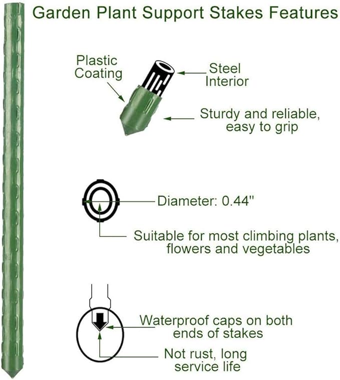 3Feet 36inch Garden Stakes Sturdy Plant Sticks Support Tomato Stakes - Image 6