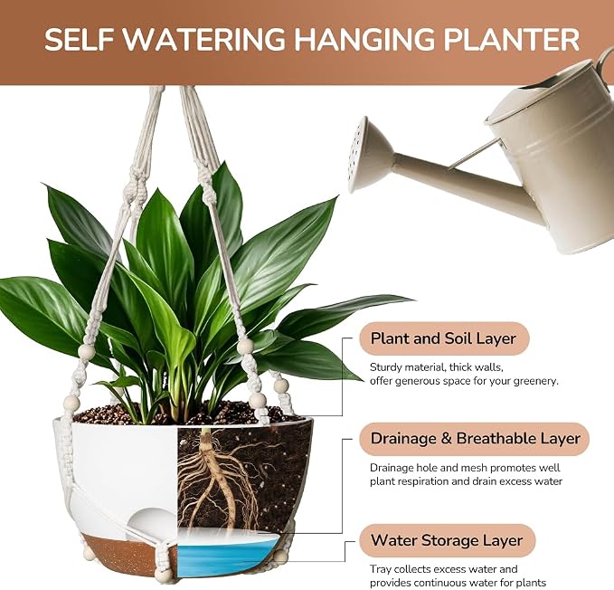 12 Inch Hanging Baskets for Plants Outdoor, Hanging Planters for Indoor Outdoor - Image 3