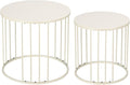 LEWIS&WAYNE Outdoor Side Table Set of 2, Metal Circle Accent End Tables by LEWIS%26WAYNE