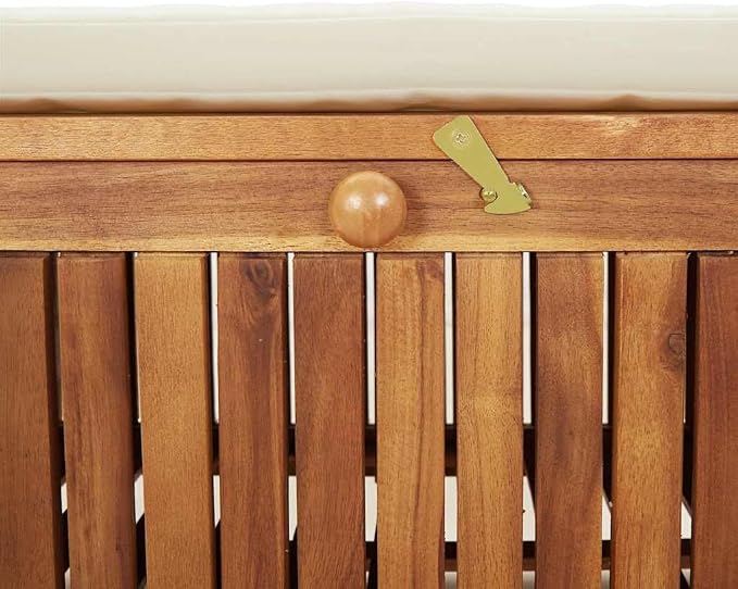 vidaXL Garden Storage Bench, Solid Acacia Wood, Classic Outdoor Design - Image 8