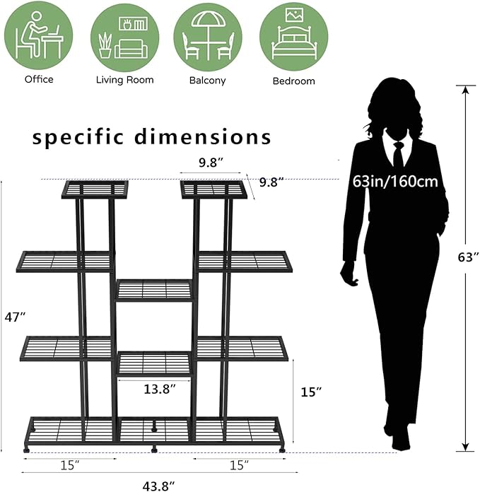 Twhep Heavy Duty Metal Plant Stand, large Multifunctional Plant Stand - Image 6