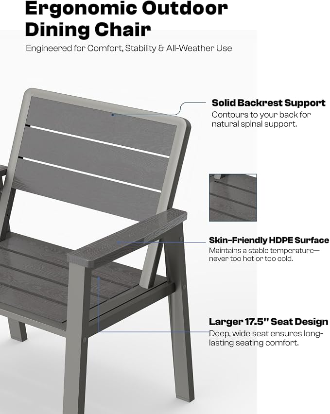 Outdoor Dining Set for 6, Patio Table and Chairs Set - Image 7