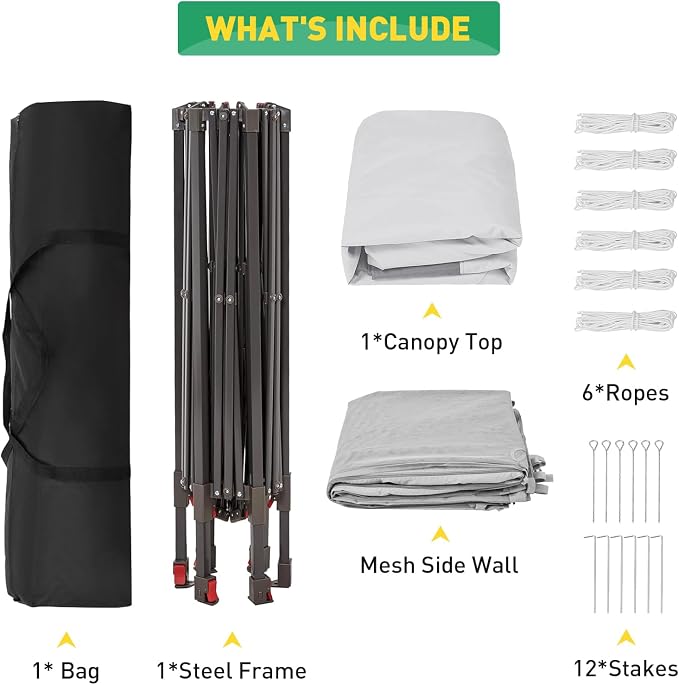 13' x 13' Pop-Up Gazebo, Hexagonal Canopy Shelter - Image 4