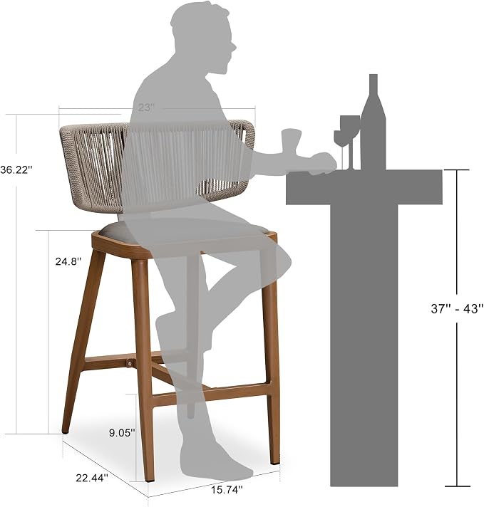PURPLE LEAF Outdoor Counter Height Stools Set - Image 3