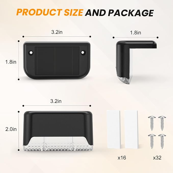 APONUO Solar Deck Lights 16 Pack, Solar Lights Outdoor Waterproof Led Solar - Image 7