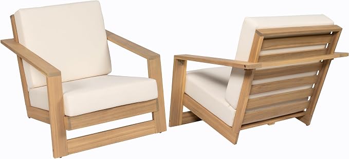 Christopher Knight Home Galio Set of 2 Acacia Wood Lounge Chair Outdoor - Image 5