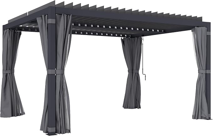 Outsunny 10 x 13 ft. Louvered Pergola Hardtop Gazebo by Outsunny