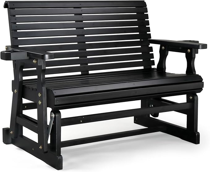 VINGLI Outdoor Glider Wood Patio Chair by VINGLI