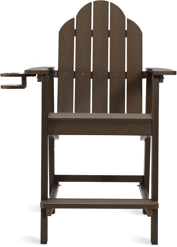 LUE BONA Tall Adirondack Chair Set of 4, All Weather HDPS Bar Height Chairs - Image 8