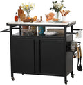 Nexaio XL Rolling Bar Grill Cart Outdoor Patio Furniture, Outdoor Grill Table by Unknown