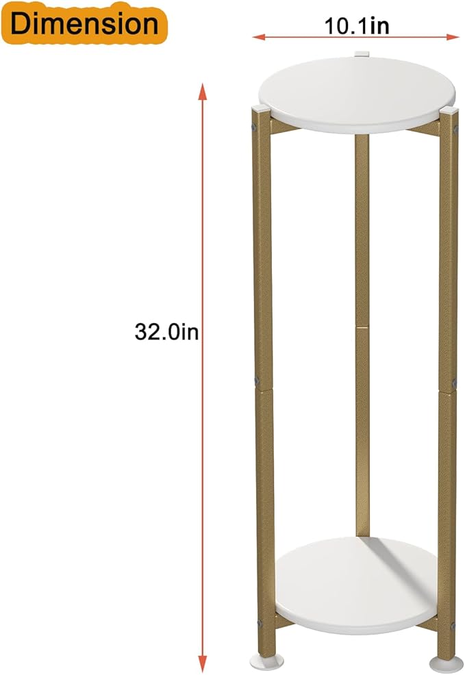 Plant Stand Indoor Corner Tall 2 Tier Metal Modern Flower Storage Plant Shelf - Image 6