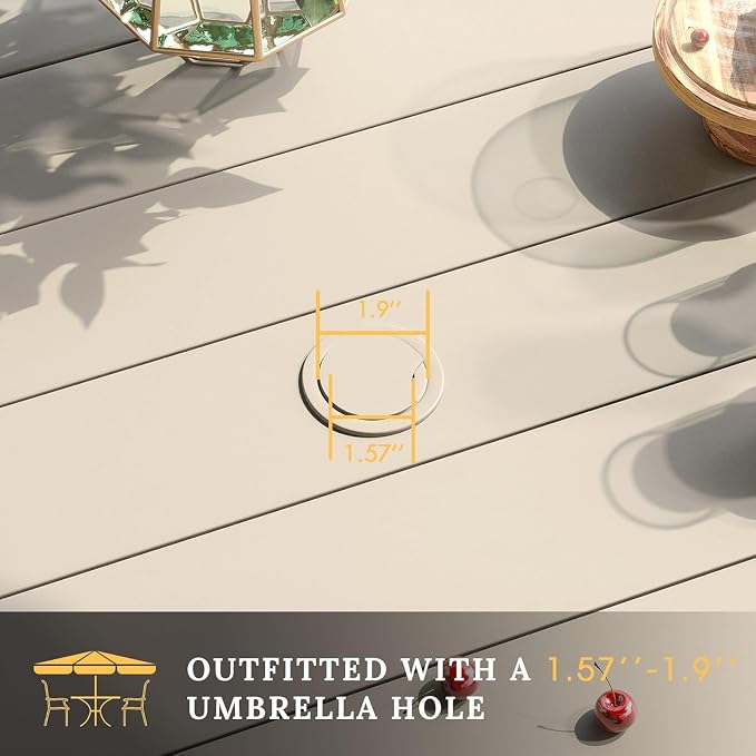 VICLLAX 7 Pieces Patio Dining Set, Outdoor Furniture Set Includes 47.2" Round - Image 5