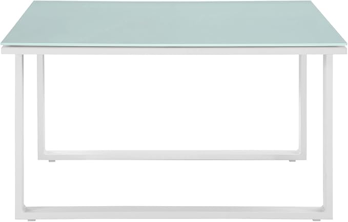 Modway Fortuna Aluminum Outdoor Patio Side Table in White - Image 4