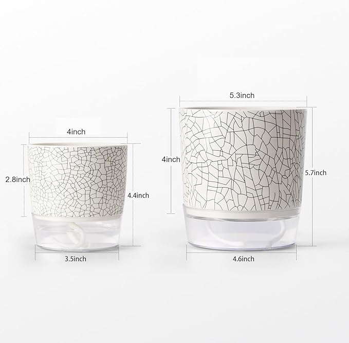 Self Watering Pots for Indoor Plants, Flower Pots, Self Watering Plant Pot-2pcs - Image 2