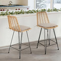IDZO 400lbs Capacity Rattan Outdoor Counter Stools, Comfort Cushion, Solid by Idzo