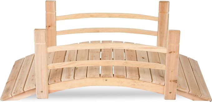 Shine Company 4980N 4 Ft. Cedar Wood Garden Bridge - Image 3