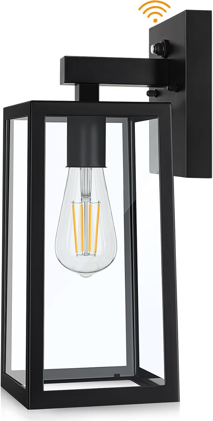 SHINE HAI Dusk to Dawn Sensor Outdoor Wall Sconce, Extra Large Exterior Lantern by ShineHai