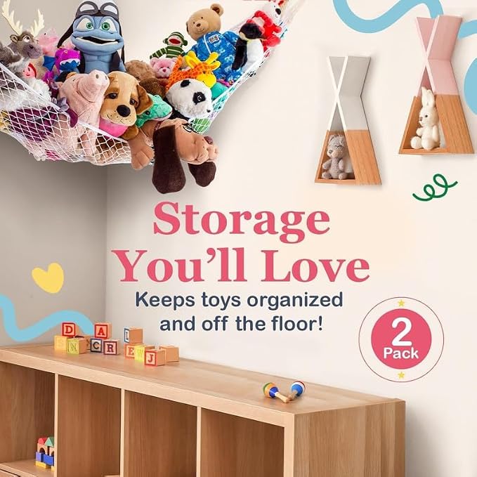 Lilly's Love Large Stuffed Animal Hammock | Corner Hanging Organizer, Toy - Image 2