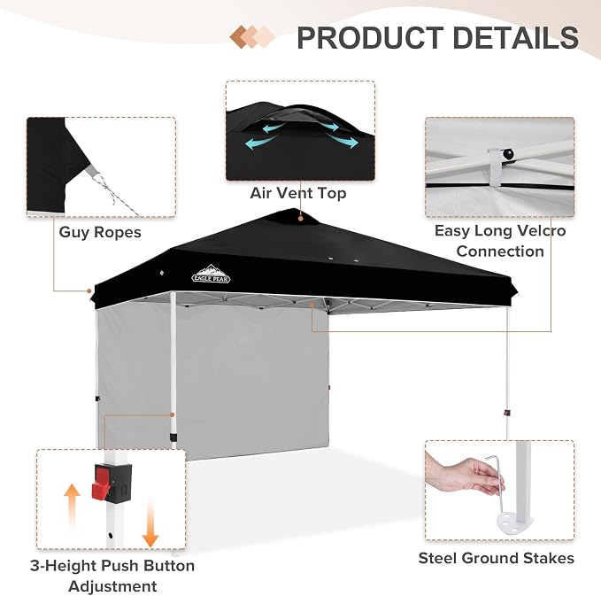 EAGLE PEAK Commercial Canopy 12x12 Pop Up Canopy Tent - Image 2