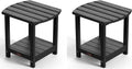 Ciokea Adirondack Outdoor Side Table 2 Pack, 2-Tier Sturdy Patio End Table by CIOKEA