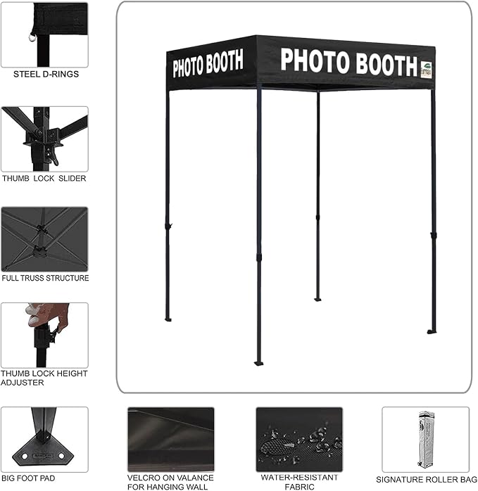 Eurmax USA Printed 5x5 Flat Top Pop Up Canopy Tent Commercial Instant Canopies - Image 4