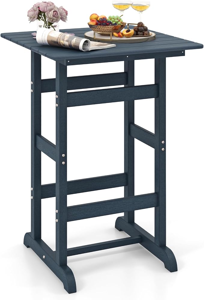 Giantex 42" Height Outdoor Tall Bar Table, HDPE Square Pub Tables by Giantex