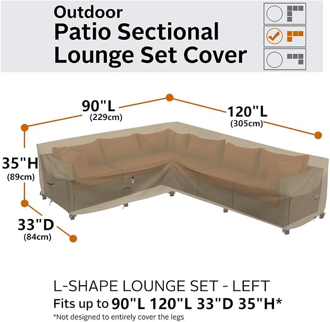 Heavy Duty Outdoor Sectional Sofa Cover, Lawn Patio Furniture Cover - Image 6