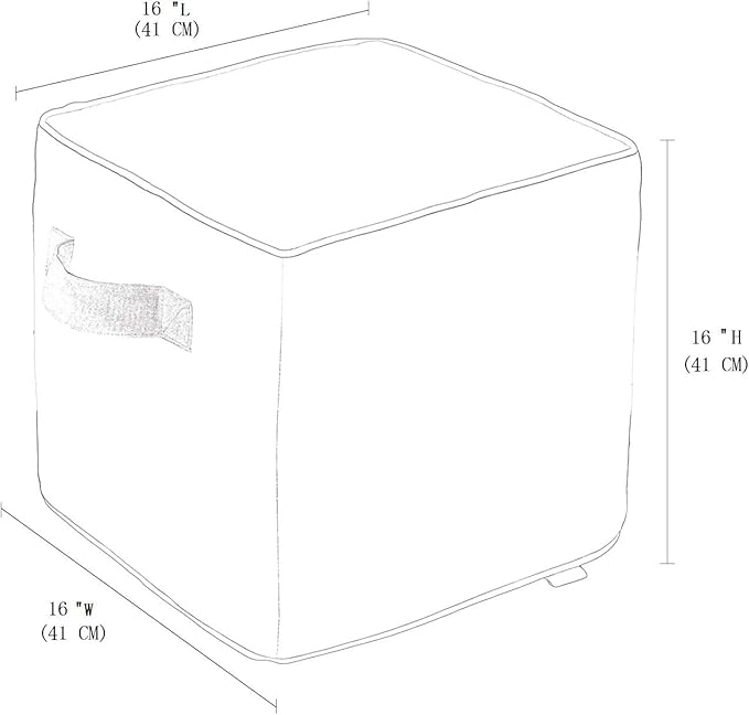 QILLOWAY Indoor/Outdoor Inflatable Stool, Ottoman Pouf Cube 16", All Weather - Image 2