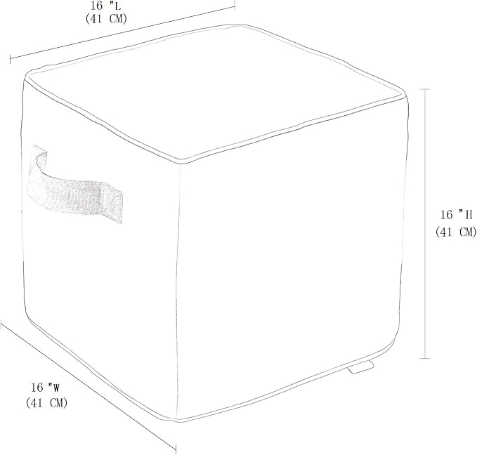 QILLOWAY Indoor/Outdoor Inflatable Stool, Ottoman Pouf Cube 16", All Weather - Image 2