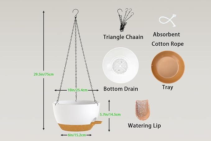 Hanging Planters, Matte Plastic Planters - Image 2