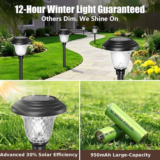 Beau Jardin 8 Pack Solar Pathway Lights White+Color Changing Stainless Steel 3 - Image 6