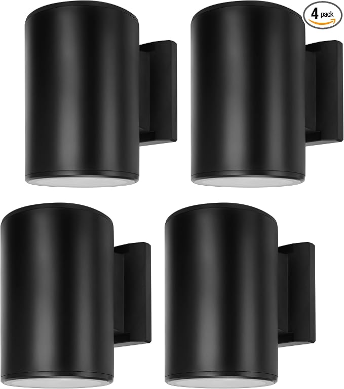 Livinlarge 4-Pack Outdoor Solar Wall Lights, IP65 Waterproof Outdoor Wall by Livinlarge