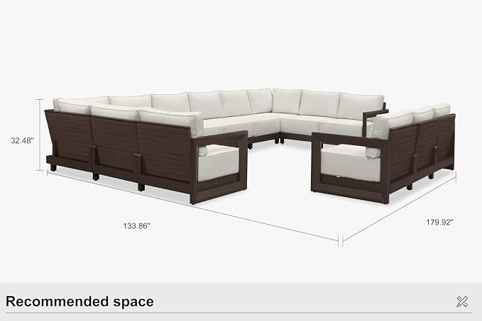 PURPLE LEAF Patio Furniture Set Enclosed Outdoor Couch - Image 9