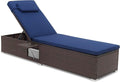 Tangkula Patio Chaise Lounge, Outdoor Rattan Lounge Chair w/ 6-Level Backrest by TANGKULA