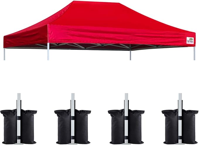 Eurmax USA Pop Up Canopy Top Gazebo Tent Cover Replacement Top Only, Bonus 4PC by Eurmax