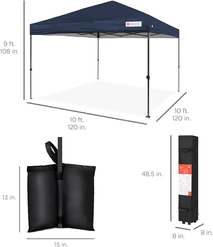 Best Choice Products 10x10ft Pop Up Canopy Tent, Outdoor Shade, 1 Person 1 - Image 9